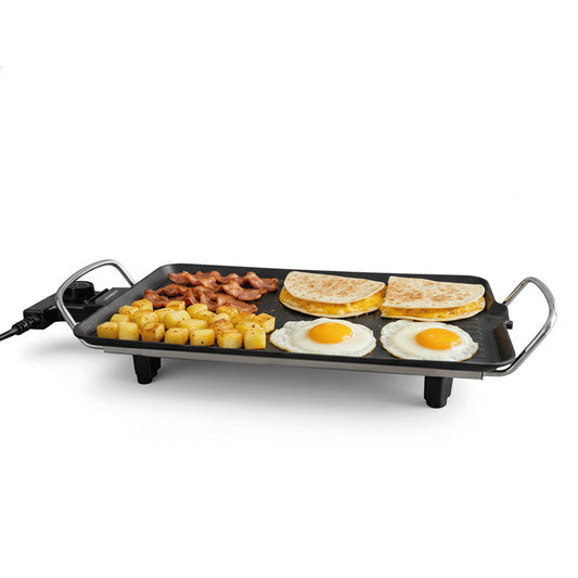 Parrilla Eléctrica para Cocinar con Superficie Antiadherente Extra Grande (46x23cm)