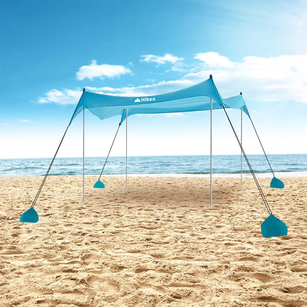 Toldo para Playa Portátil Carpa con Protección UV Resistente al Viento