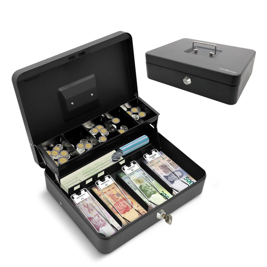 Caja de Seguridad para Dinero Efectivo con Cerradura 2 Llaves