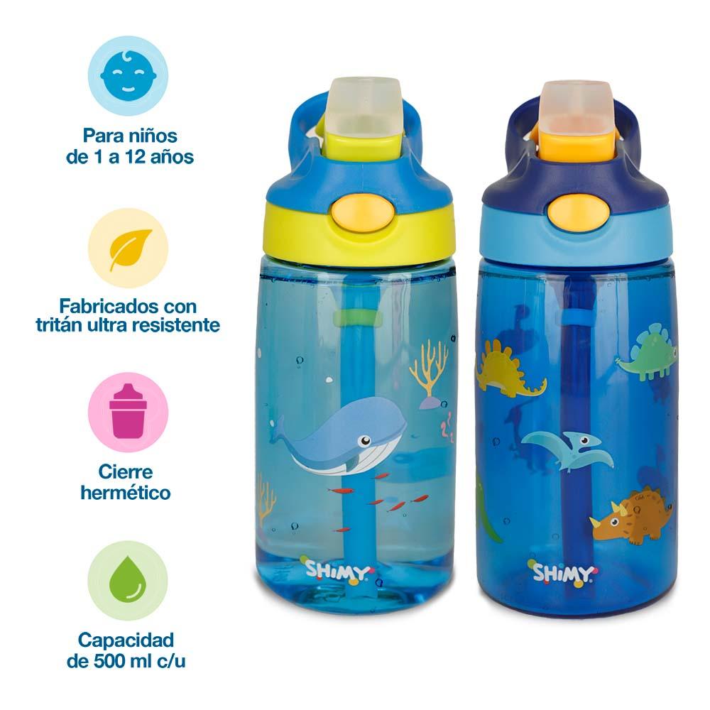 Termos para Agua de Niños de Tritán Ultra Resistente 2 Piezas 500 ml - Redlemon