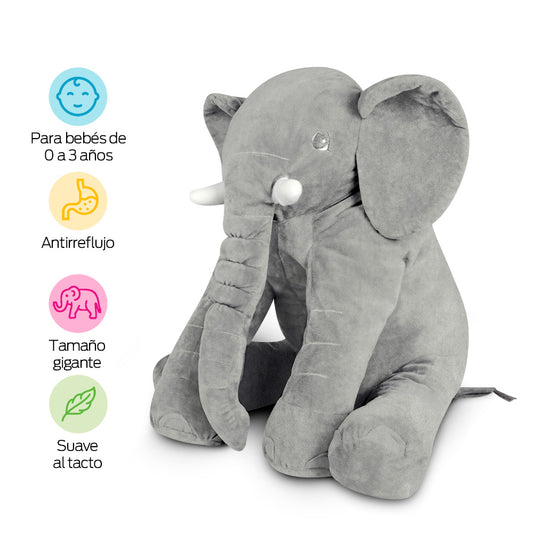Almohada de Soporte para Bebé Elefante Peluche Gigante