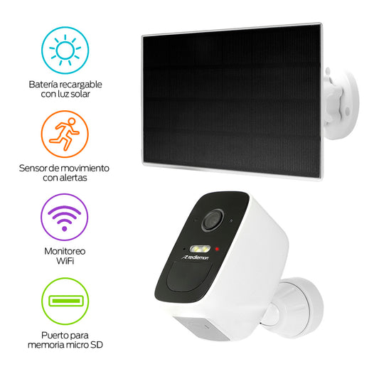 Cámara de Seguridad Exterior Batería Recargable Solar, Visión Nocturna y más