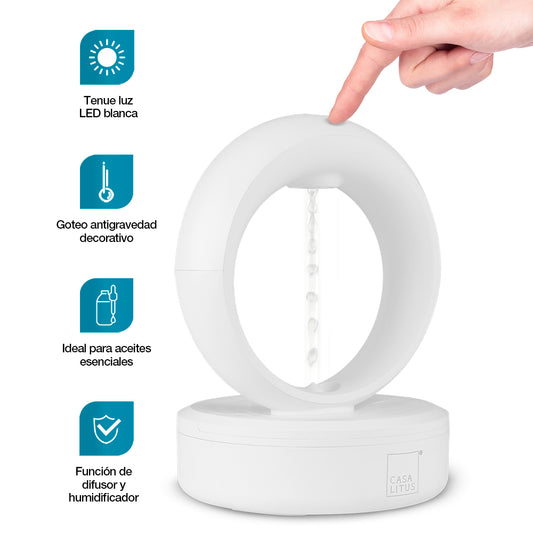 Difusor de Aceites Esenciales y Humidificador con Goteo Antigravedad Decorativo
