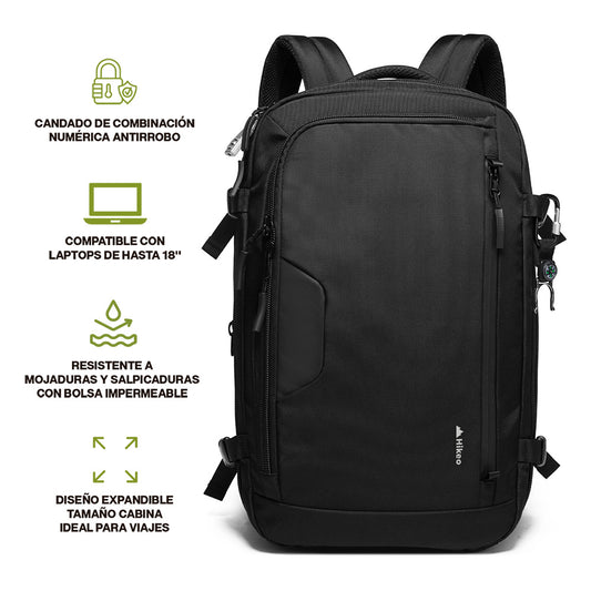 Mochila de Viaje Expandible Antirrobo para Laptop 18" con Funda Impermeable