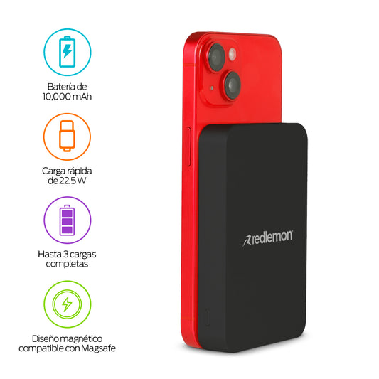 Power Bank Inalámbrico Magnético 10,000 mAh Compatible con MagSafe