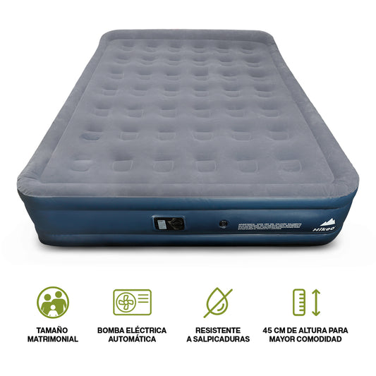 Colchón Inflable Matrimonial con Bomba de Aire Eléctrica Automática