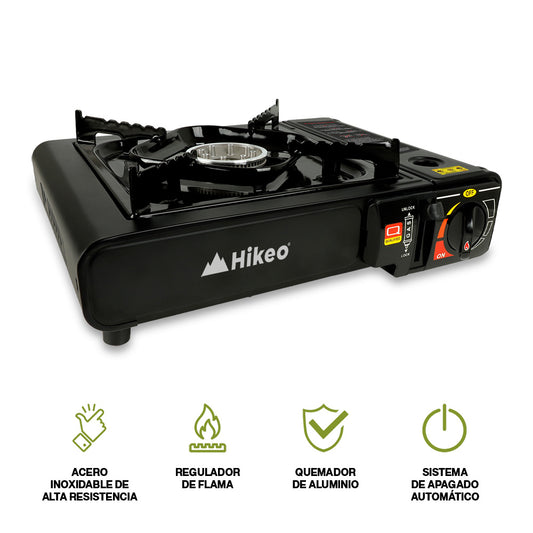 Parrilla de Gas Portátil para Camping para Cartuchos de Gas Butano con Estuche