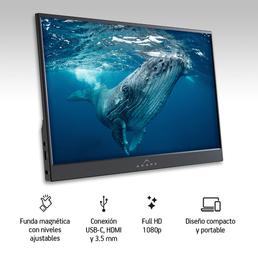 Monitor Portátil Full HD 15.6” para Laptop Celular y Consolas