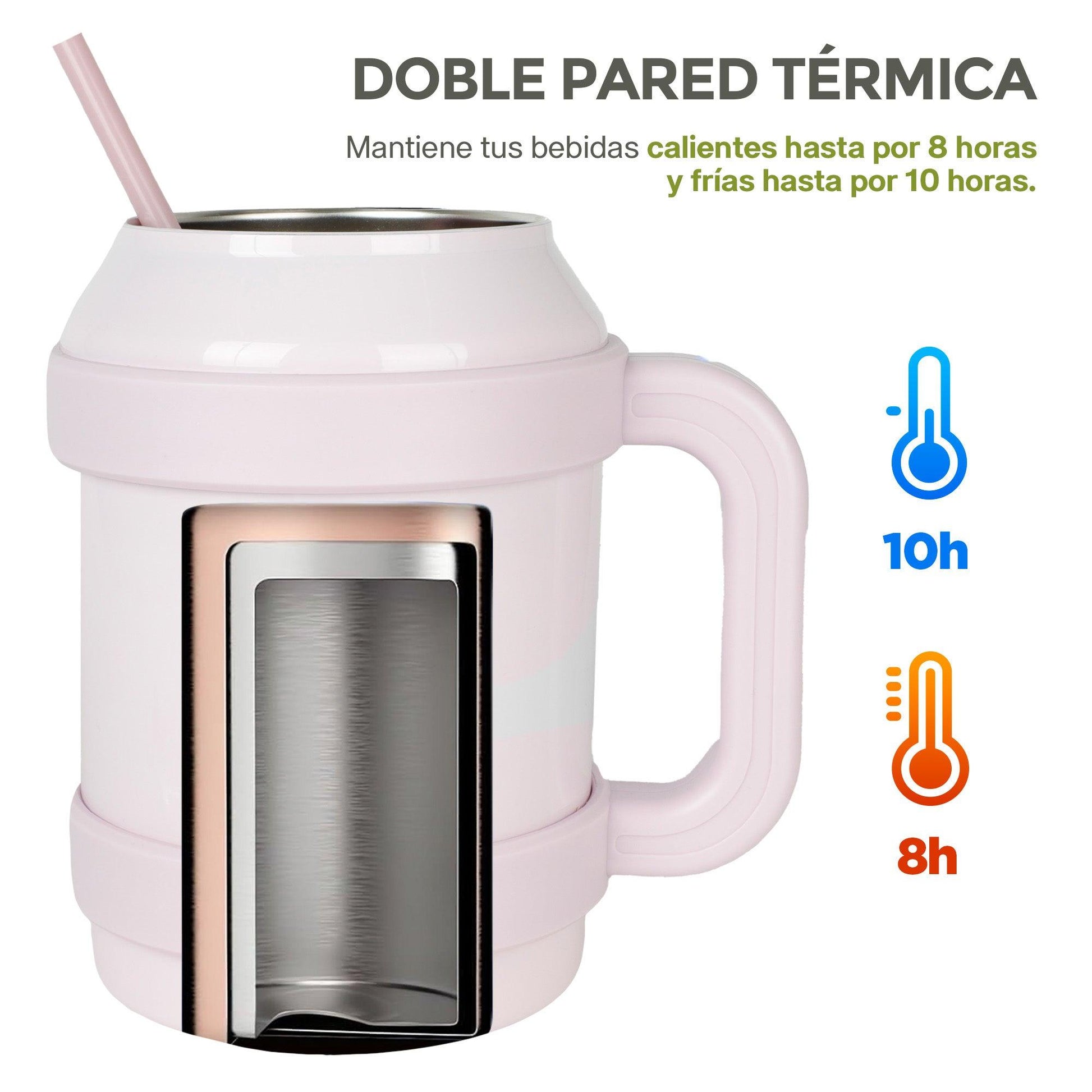 Termo de Acero Inoxidable de Doble Pared Vaso Térmico Extra Grande 1.5L - Redlemon