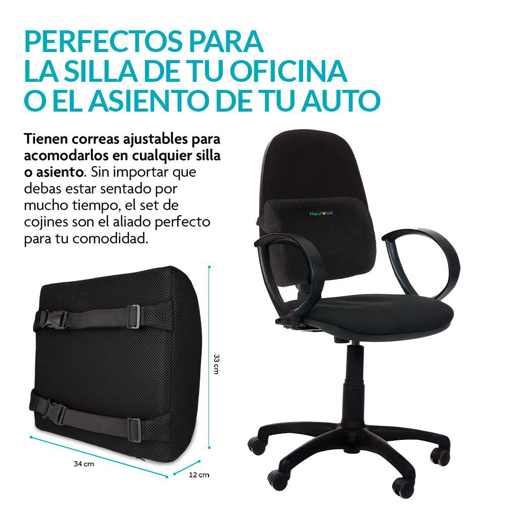 Almohadas de Memory Foam Lumbar y para Coxis Cojín 2 Piezas - Redlemon