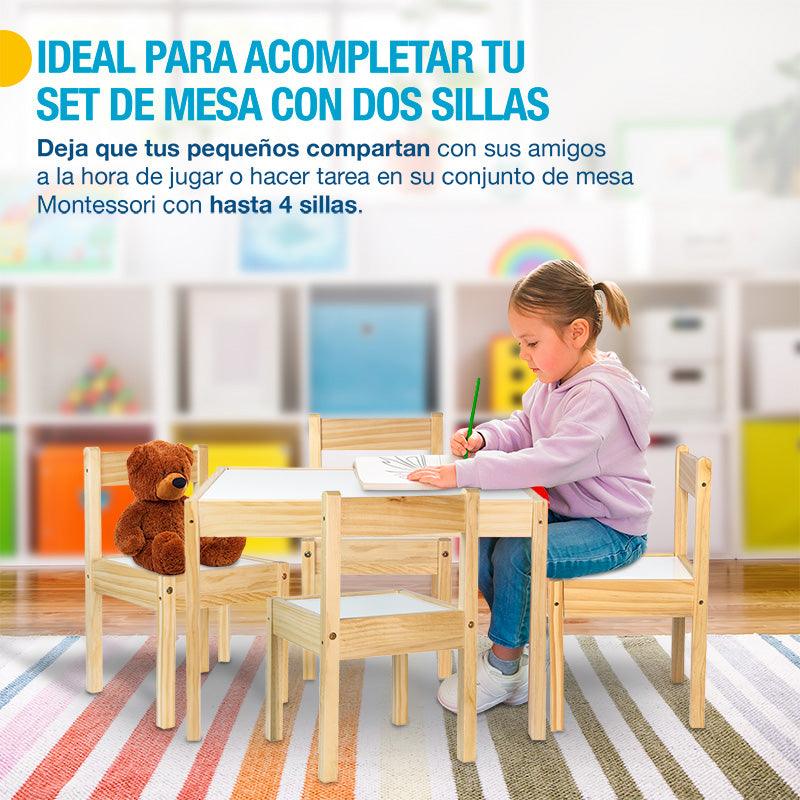 Sillas Montessori para Niños de Madera de Abedul 2 Piezas - Redlemon