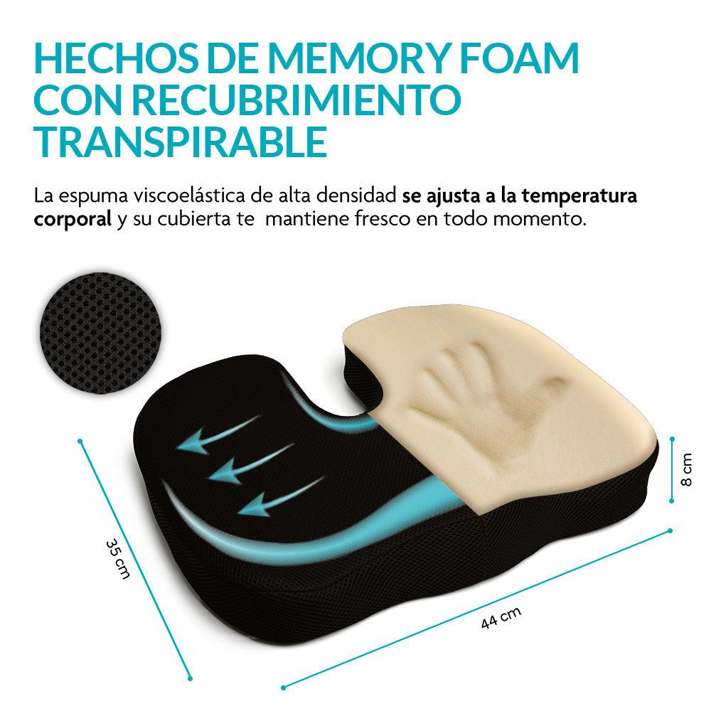 Almohadas de Memory Foam Lumbar y para Coxis Cojín 2 Piezas - Redlemon