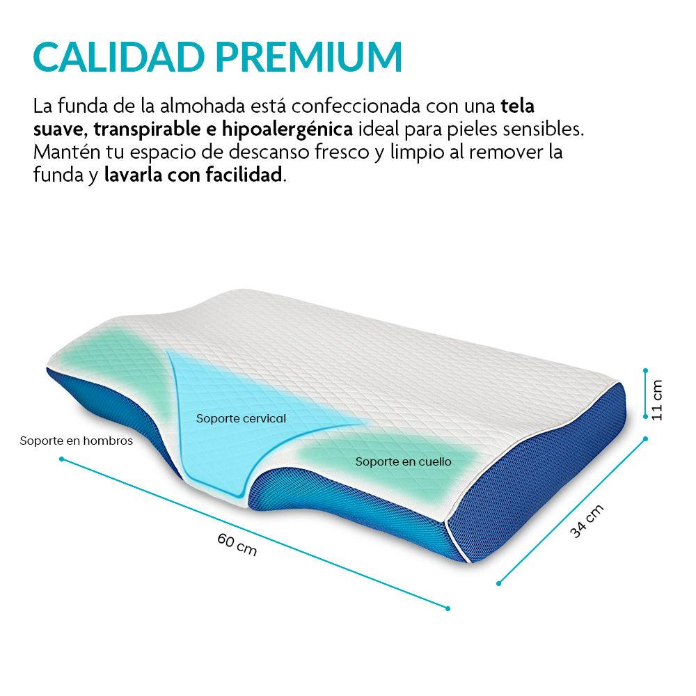 Almohada de Memory Foam Cervical Ortopédica y Ergonómica - Redlemon