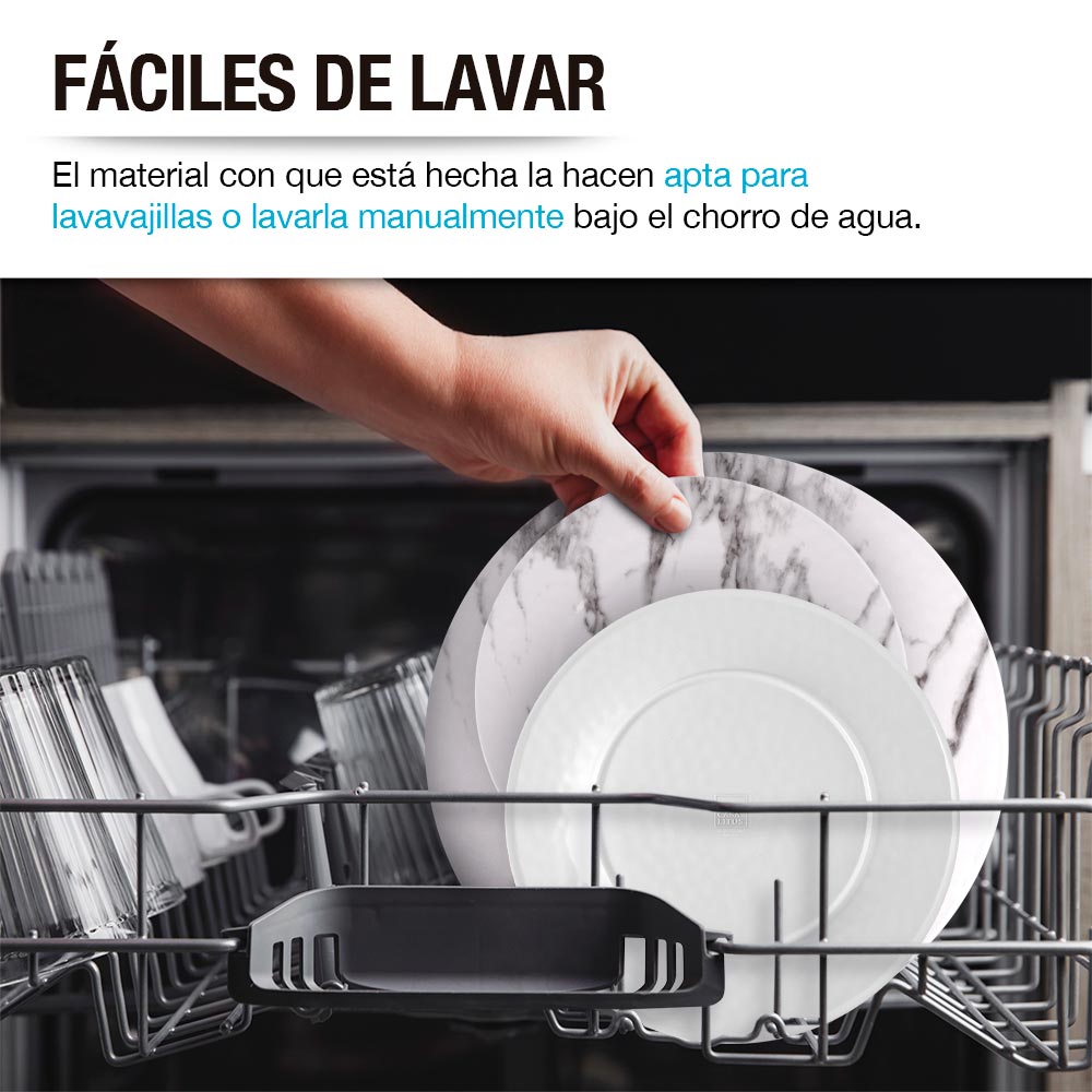 Vajilla de Melamina 12 Piezas Resiste Caídas 4 Personas Casa Litus Redlemon Technology México