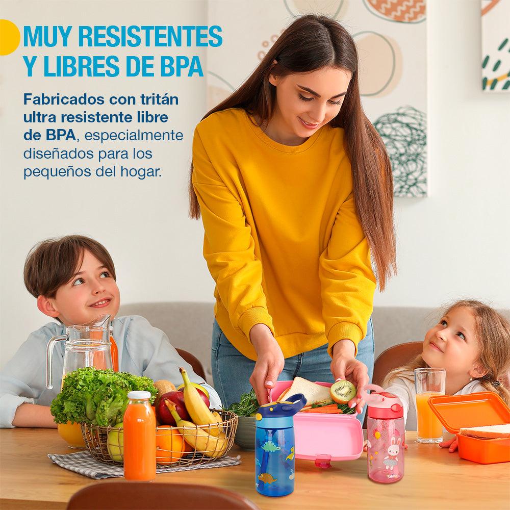 Termos para Agua de Niños de Tritán Ultra Resistente 2 Piezas 500 ml - Redlemon