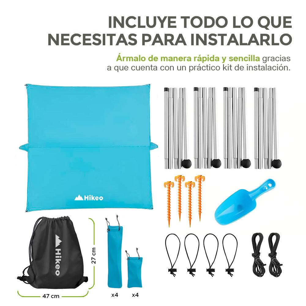 Toldo para Playa Portátil Carpa con Protección UV Resistente al Viento - Redlemon