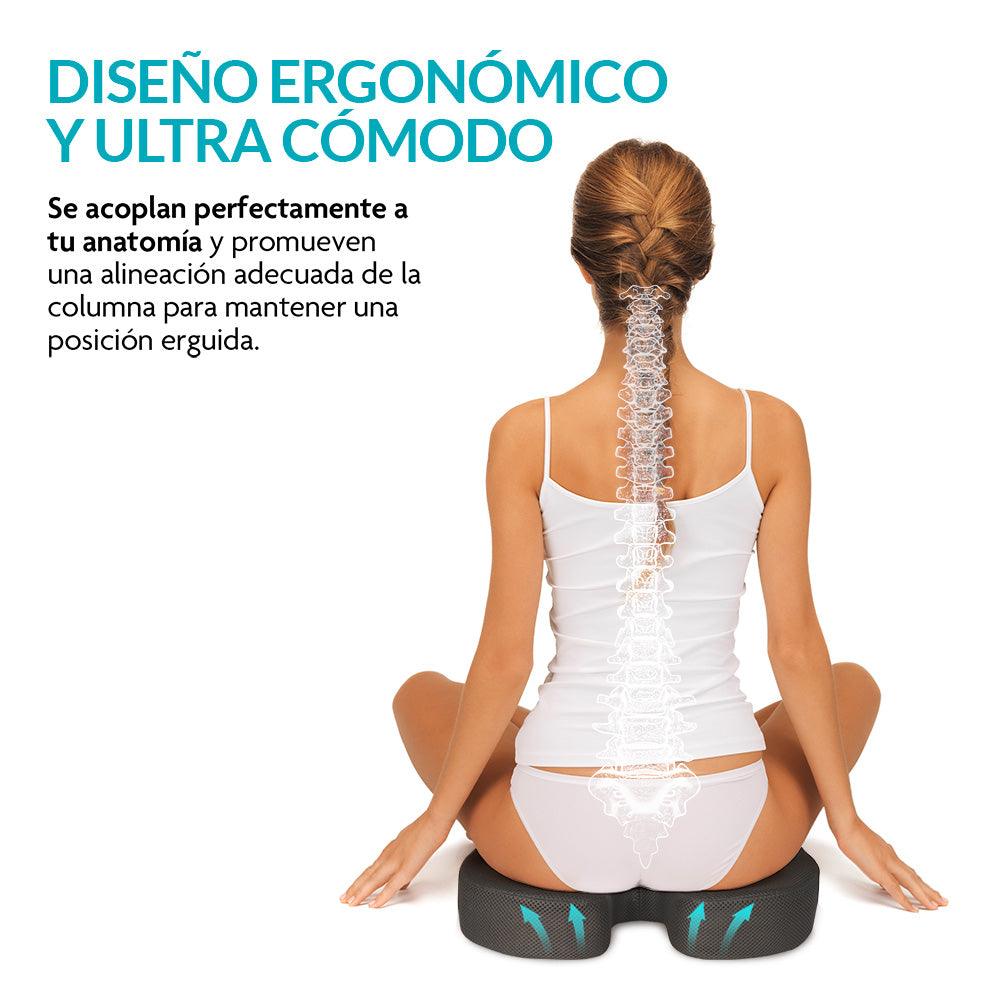 Almohadas de Memory Foam Lumbar y para Coxis Cojín 2 Piezas - Redlemon