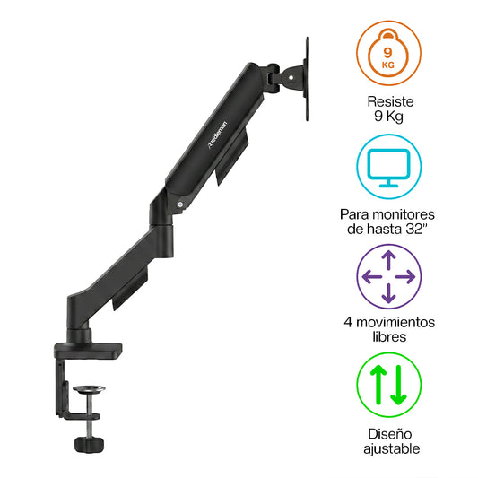 Soporte Hidráulico para Monitor de Hasta 32” Ajustable