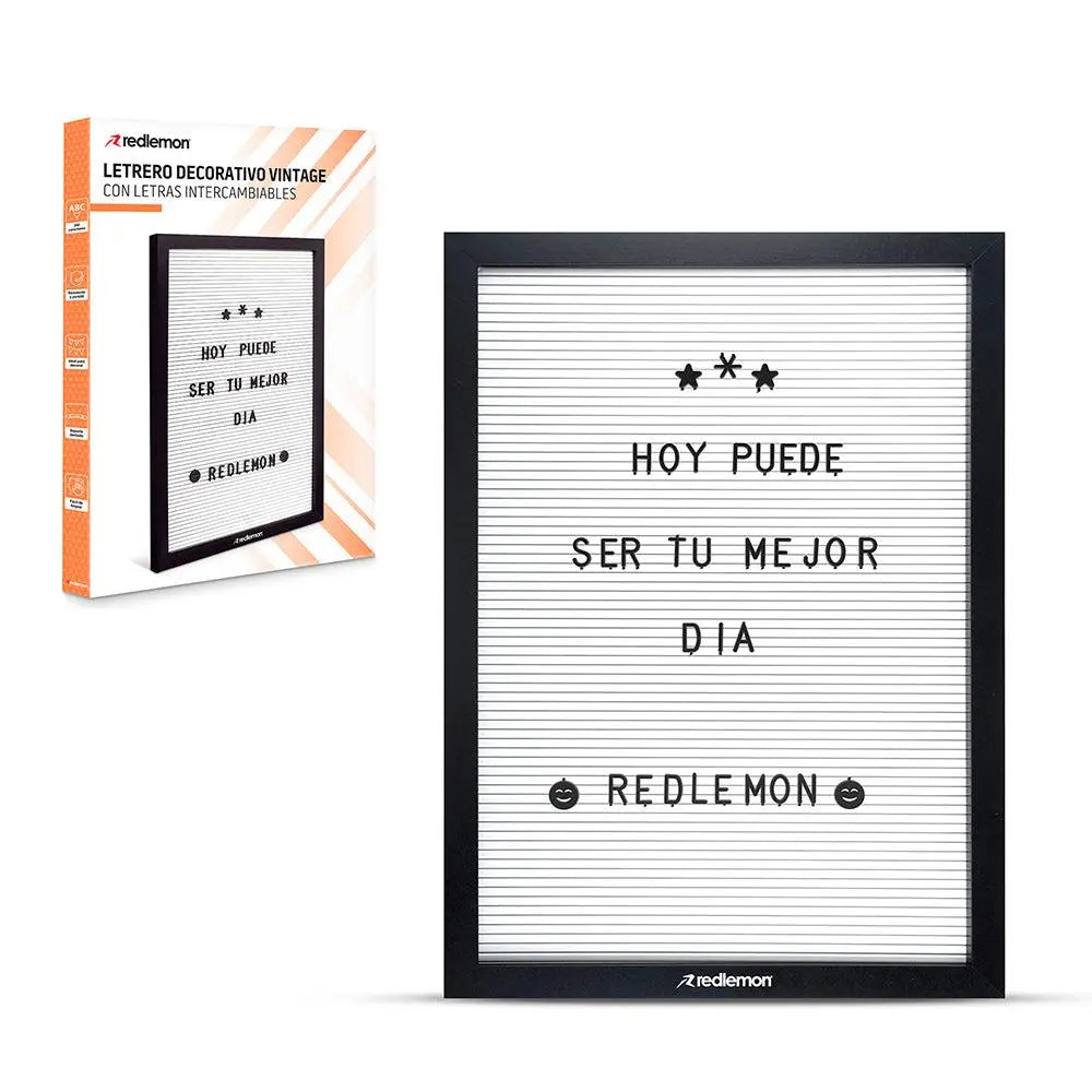 té Quagga Intenso Pizarrón de Madera Vintage 340 Letras Intercambiables | Redlemon.com.mx