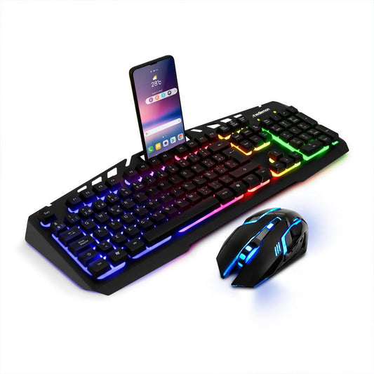 Kit de Teclado y Mouse Gamer Alámbrico USB con Luz LED - Redlemon