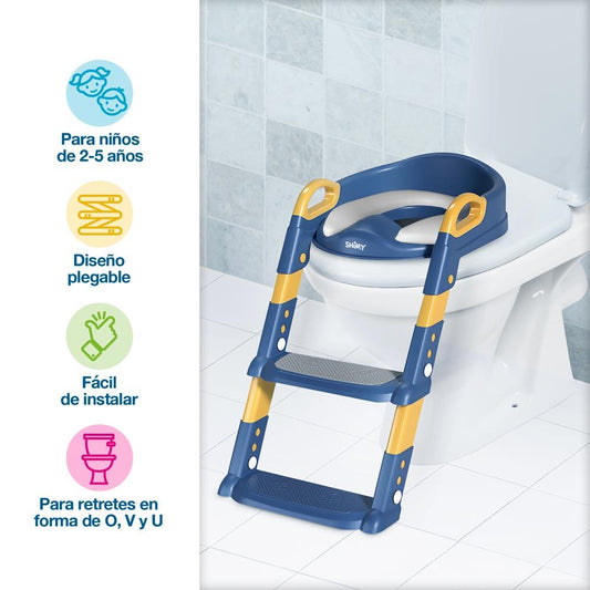 Asiento de Entrenamiento para Baño para Niños con Escalera Plegable - Redlemon