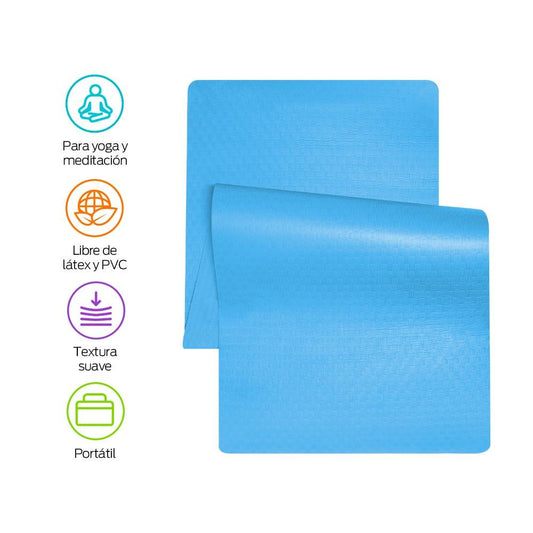 Tapete para Yoga Pilates con Correa para Transportar, 9mm, Ideal para Ejercicio - Redlemon