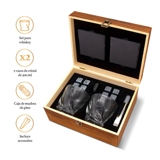 Set de Regalo con Vasos de Vidrio y Accesorios para Coctelería MIXOLOGIC Redlemon Technology México