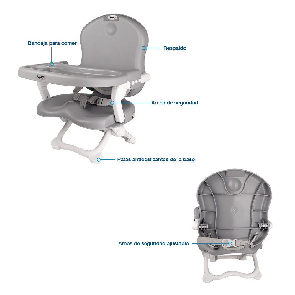 Silla para Bebé Asiento Elevador de Altura Ajustable Plegable 6 a 36 Meses - Redlemon