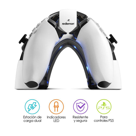 Cargador para 2 Controles PS5 Dualsense Estación de Carga - Redlemon