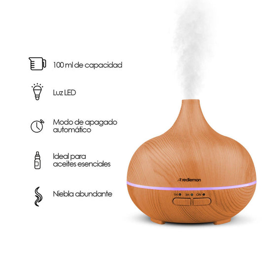 Difusor Aceites Humidificador Aromaterapia 100 Ml - Redlemon