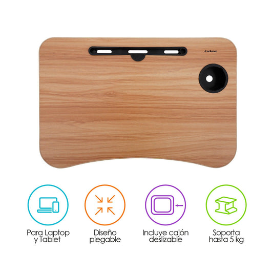 Mesa para Cama Plegable Mesa de Servicio Para Laptop - Redlemon
