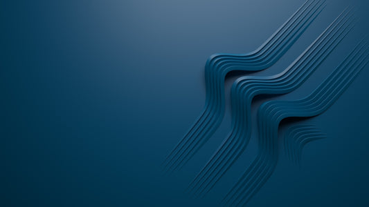 a dark blue background with wavy lines