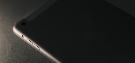 a close up of the back of a tablet