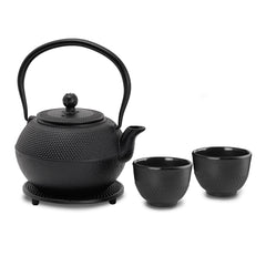 Tetera de hierro fundido 1.2 L con tazas e infusor