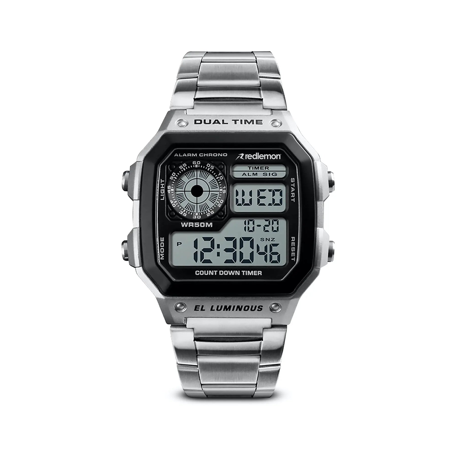 Reloj Digital Clásico con Correa de Metal Mod. 1335 Redlemon Technology México
