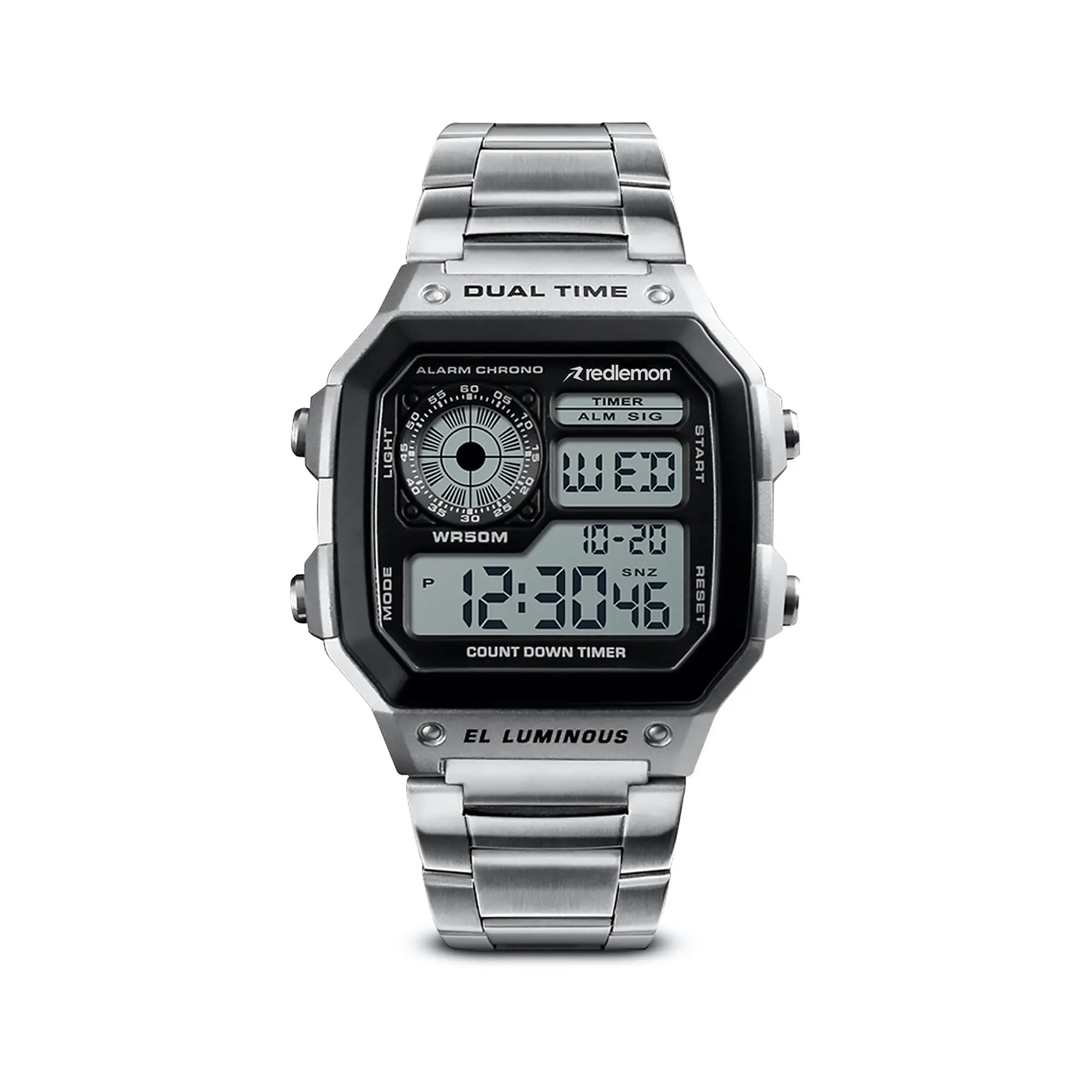 Reloj Digital Clásico con Correa de Metal Mod. 1335 Redlemon Technology México