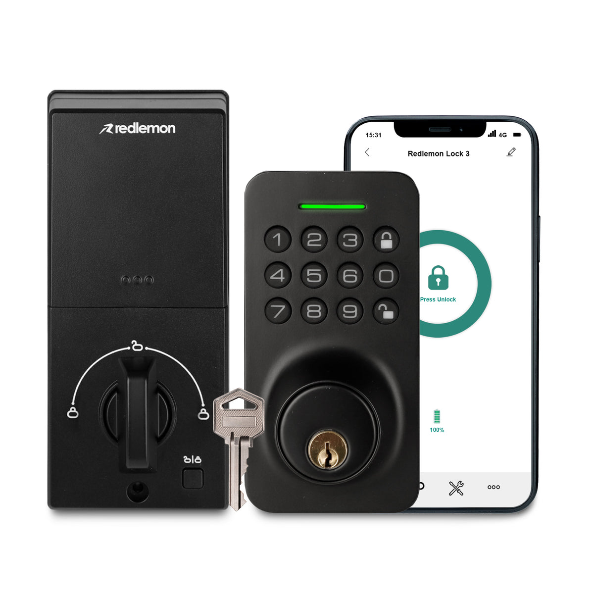 Cerradura inteligente 3 en 1 con app, código y llave