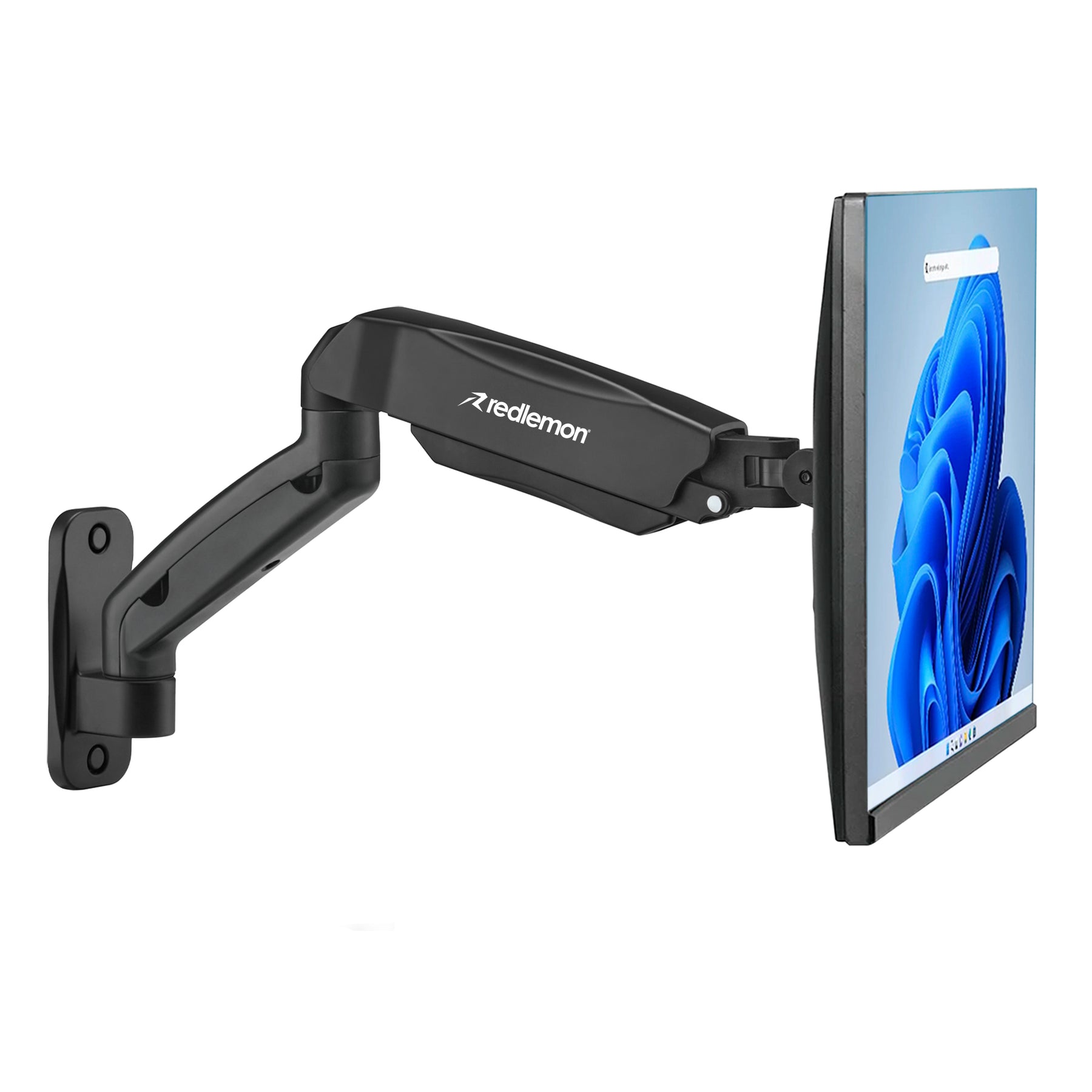 Soporte de pared negro para monitor con brazo hidráulico articulado