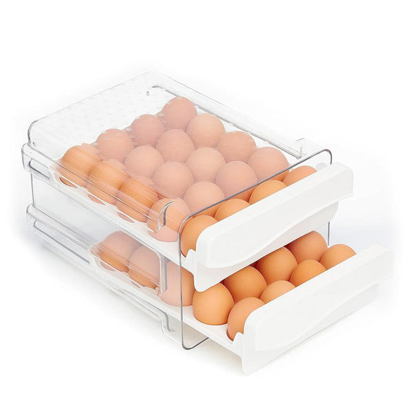 Organizador de 40 Huevos para Refrigerador y Cocina de Acrílico