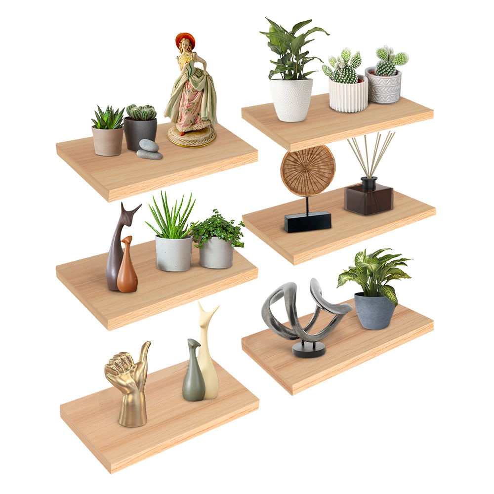 Repisas Flotantes de Madera 6 Piezas de 30x15 cm Redlemon Technology México