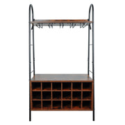 Cava de Vino tipo Cantina Mueble Organizador para 18 Botellas y Copas
