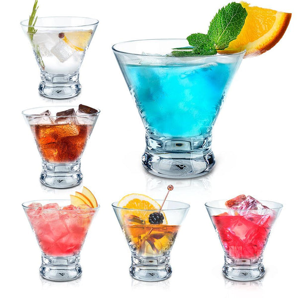 Vasos de Vidrio para Martini Copas de Cristal Coctelería 6 Piezas