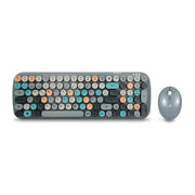 Teclado y mouse inalámbricos retro color gris