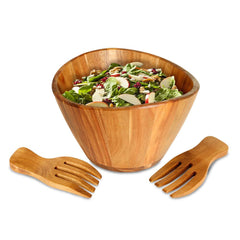 Ensaladera de madera de acacia 5.5 L con 2 palas