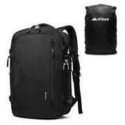 Mochila de viaje HIKEO negra expandible de 40 L con correas acolchadas y funda impermeable