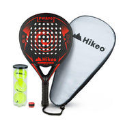 Pala de Pádel con Funda, 3 Pelotas y Grip, Raqueta de Fibra de Carbono - Redlemon
