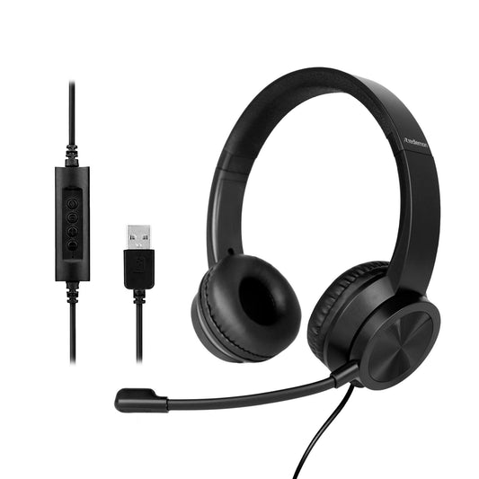 Audífonos Alámbricos de Diadema USB con Micrófono tipo Call Center - Redlemon