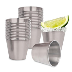 Caballitos Tequileros de Acero Inoxidable 24 Piezas 50 ml