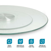 Lazy Susan de vidrio templado giratoria de 58 cm — vista complementaria