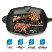 Sartén Grill de Hierro Fundido Precurado de 2 L — vista complementaria